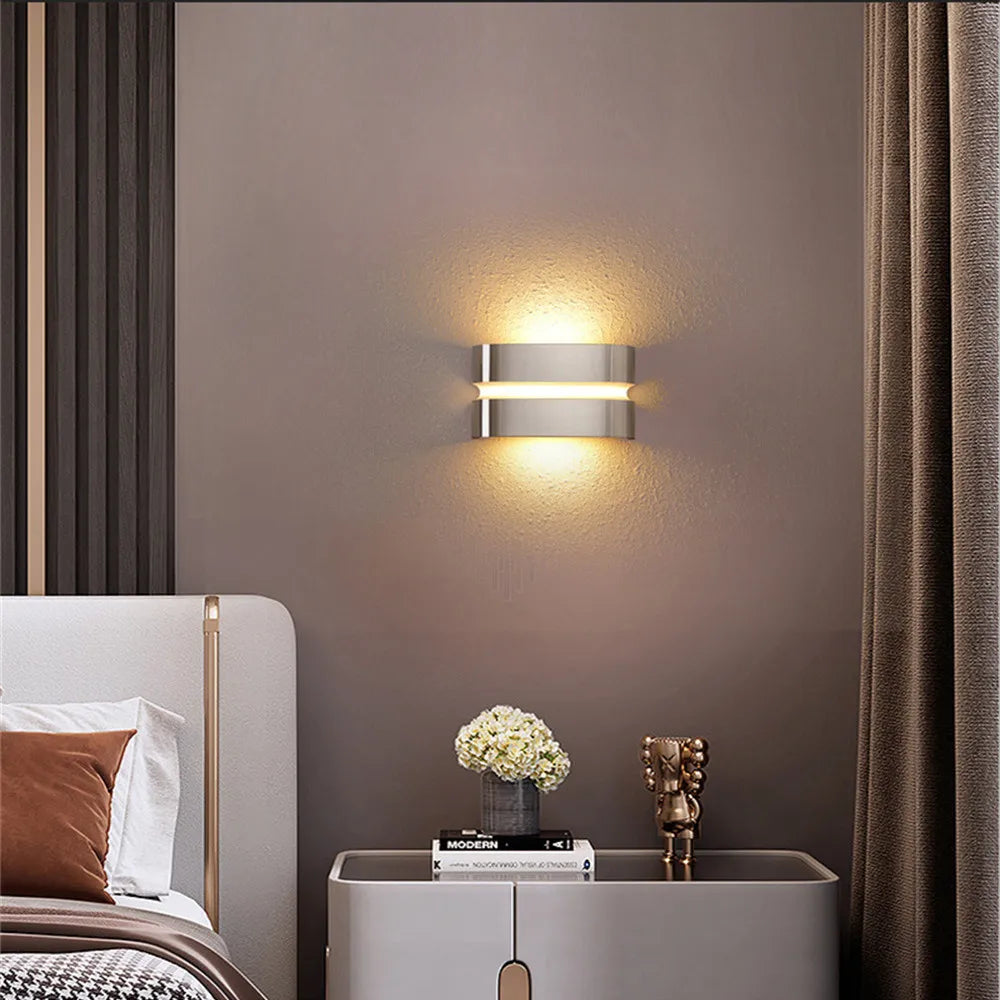 applique murale led moderne en acier inoxydable étanche pour extérieur - vue 2 sur 9