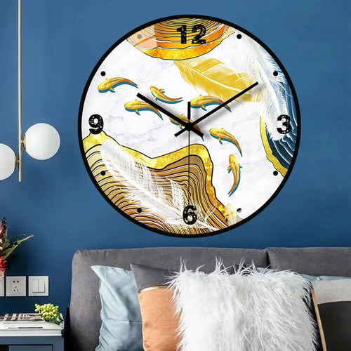 horloge murale en verre design moderne style chinois créatif et muet - vue 4 sur 11