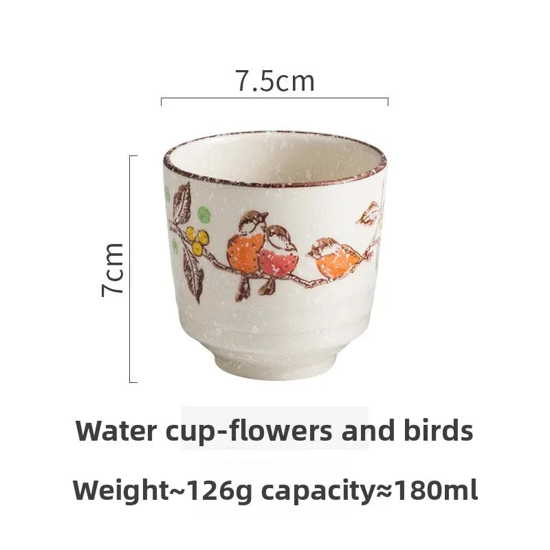 Tasse sake ceramique yunomi japonaise peinte main