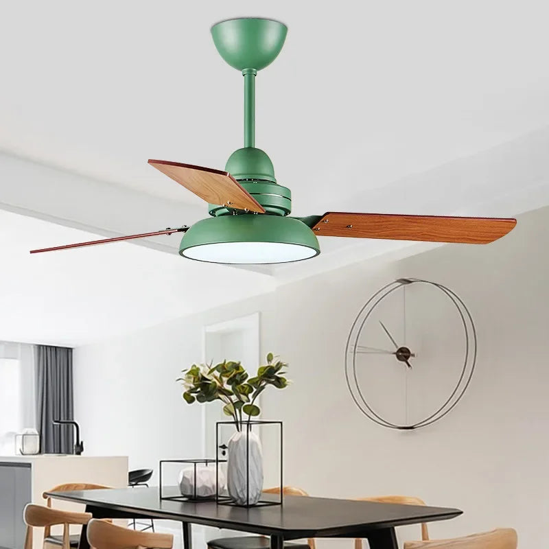 plafonnier moderne ventilateur de plafond avec télécommande et éclairage intégré - vue 4 sur 6
