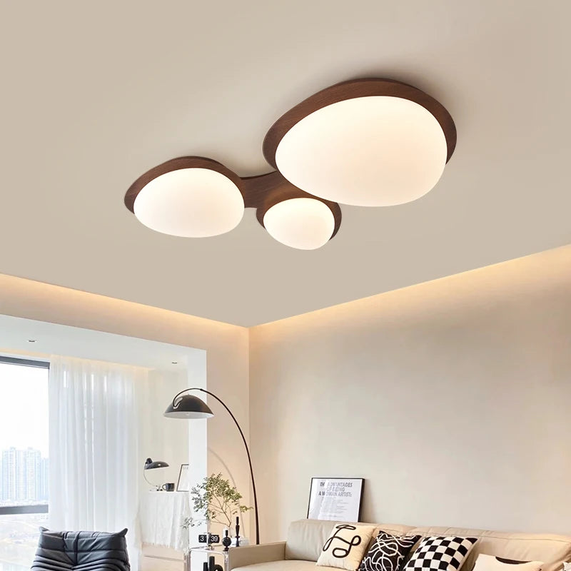 Plafonnier moderne LED en bois lumières pour chambre cuisine éclairage intérieur - vue 3 sur 10