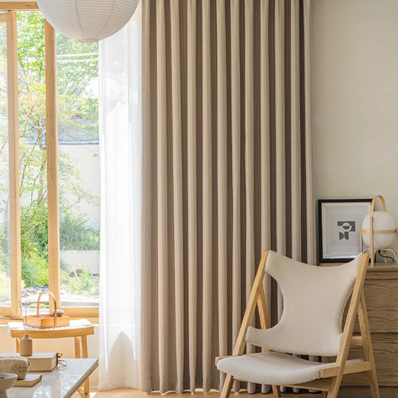 Rideau occultant motif feuilles style moderne salon chambre