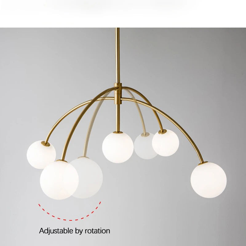 lustre moderne en verre design lampe à led de luxe pour décoration intérieure - vue 5 sur 14