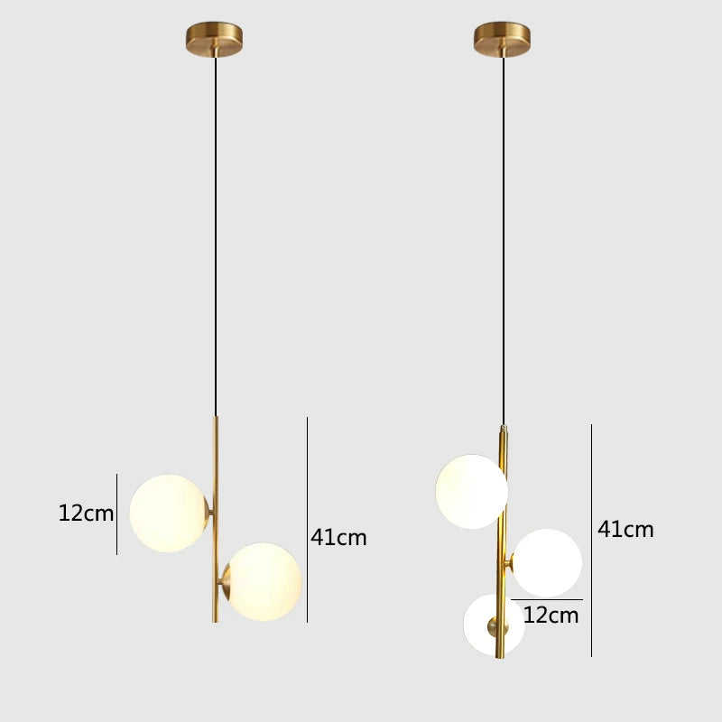 suspension moderne en verre et laiton noir design lumineux - vue 7 sur 10
