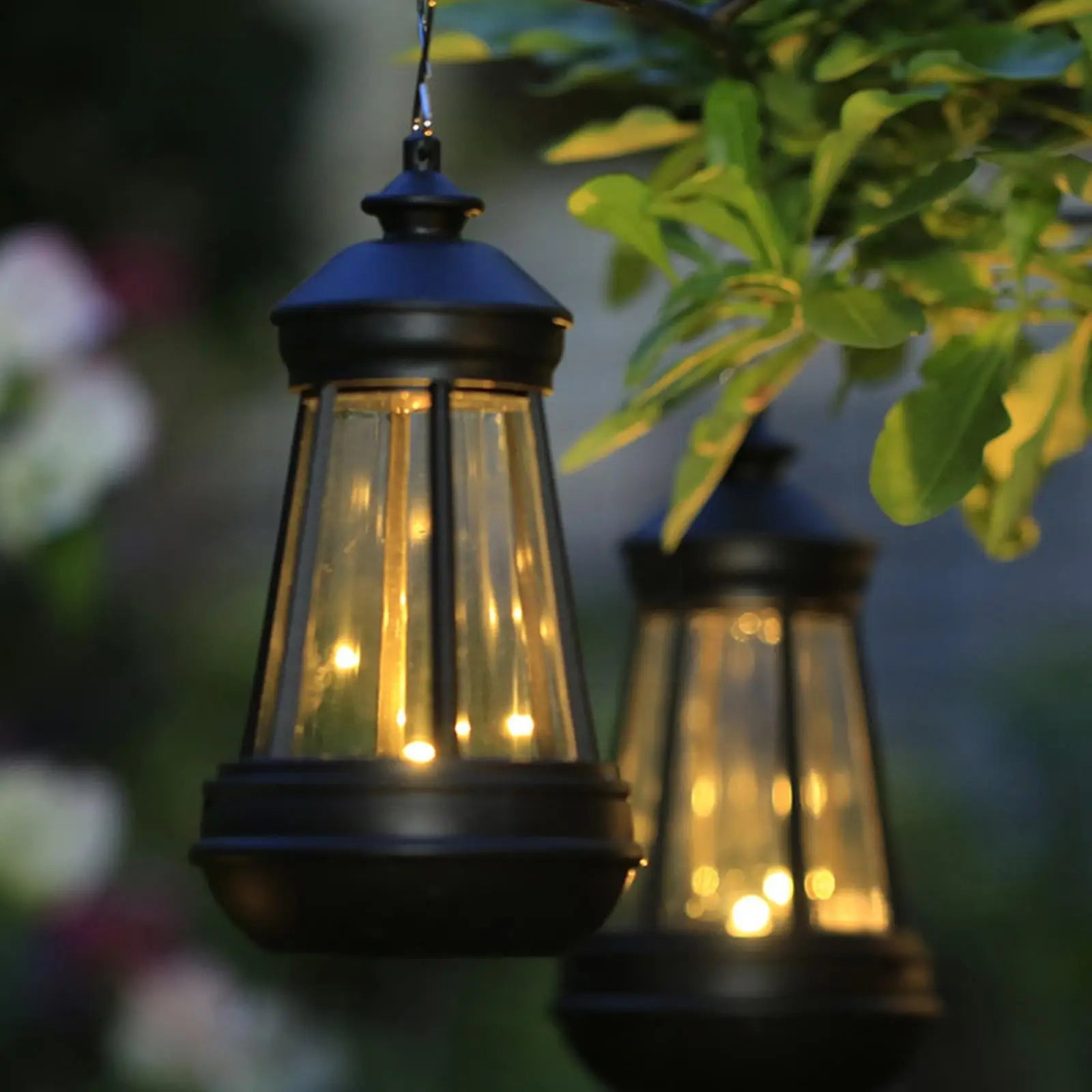 lampe solaire rétro à pétrole pour jardin décoration suspendue portable - vue 5 sur 8