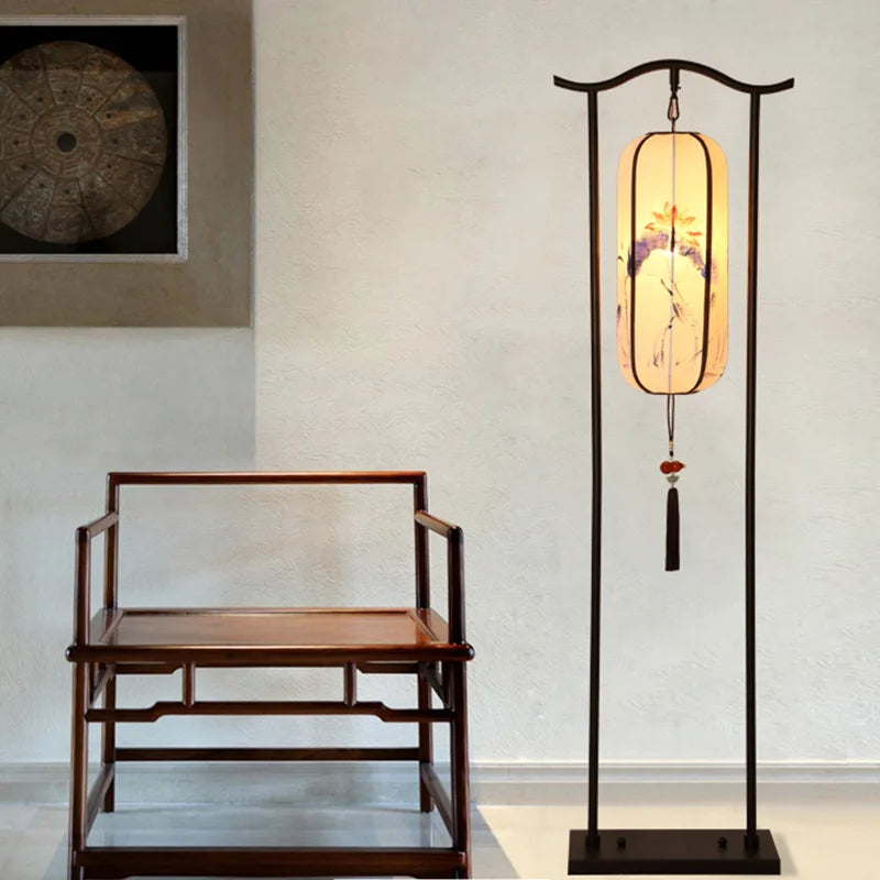 lampadaire chinois pour salon canapé lampe verticale créative rouge palais lampe décorative chambre étude Antique lampadaire - vue 4 sur 12