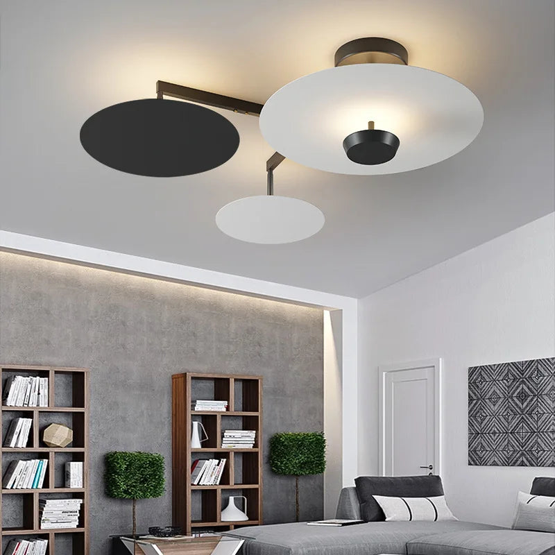 lustre rond avec télécommande gradation pour déco art salon