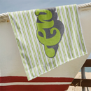 serviette de plage personnalisée rayures style retro