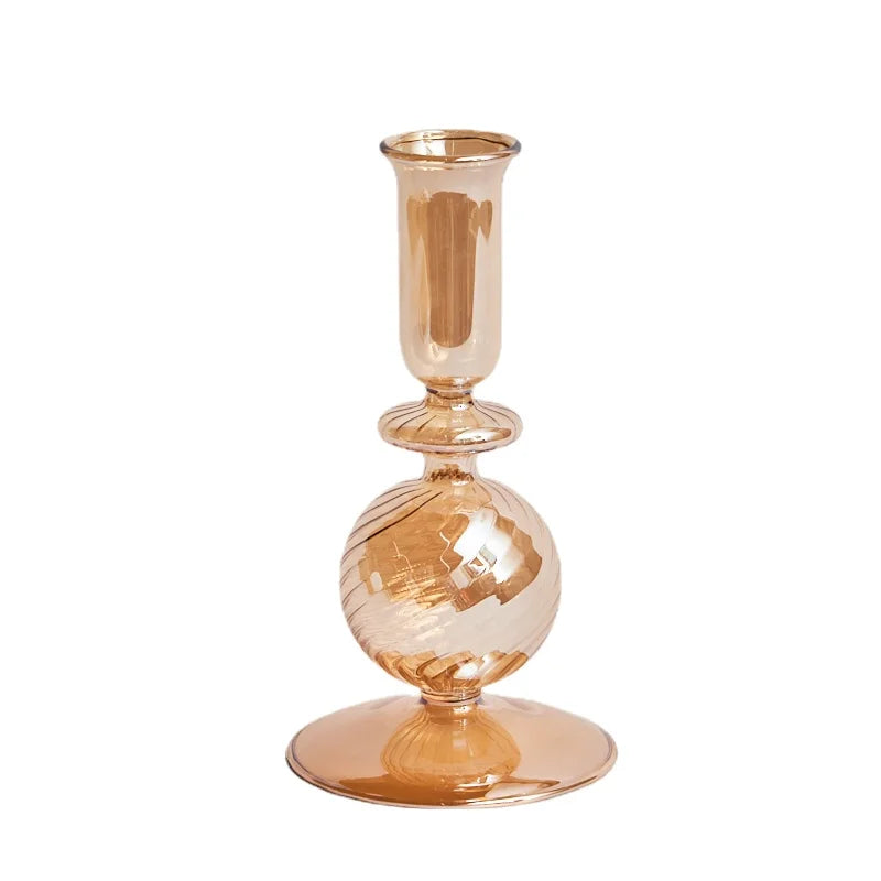 bougeoirs rétro coniques en verre pour décoration élégante - vue 19 sur 32