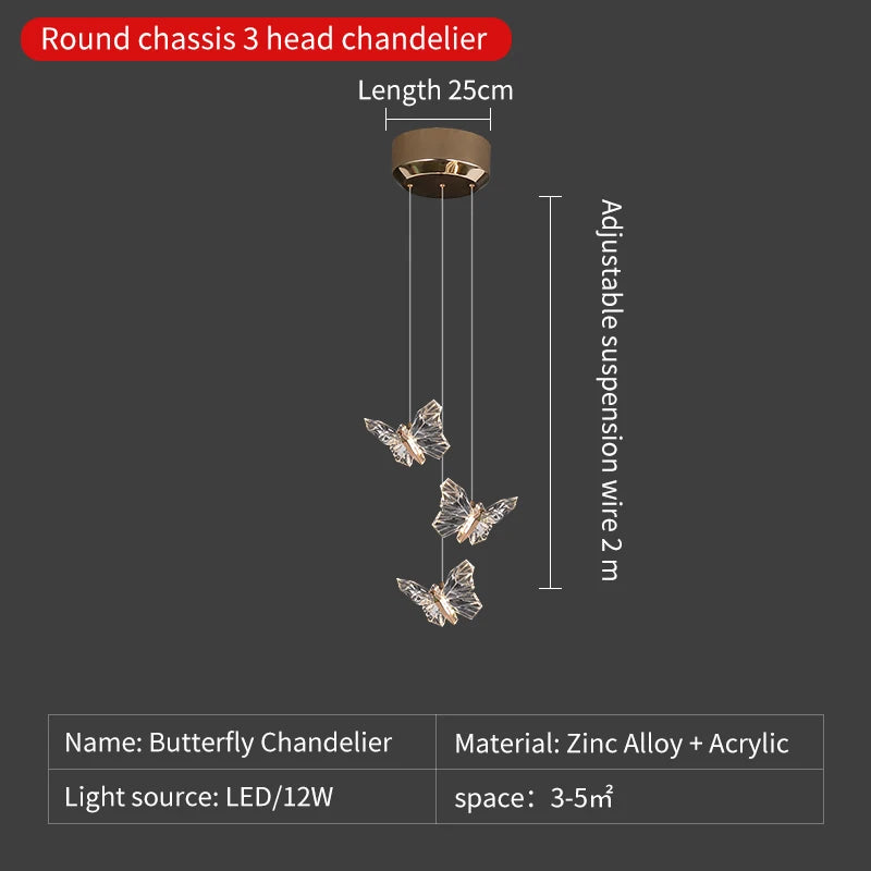 suspension en cristal nordique à led pour décoration moderne