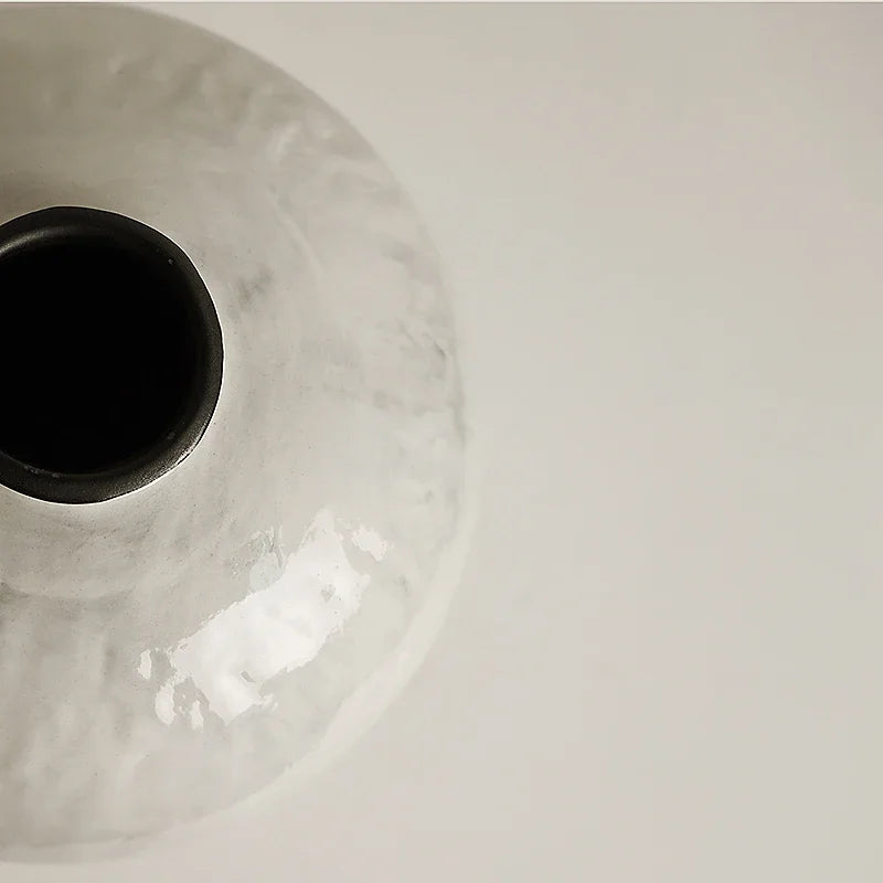 vase en céramique fait main pot lune style rétro japonais - vue 4 sur 6