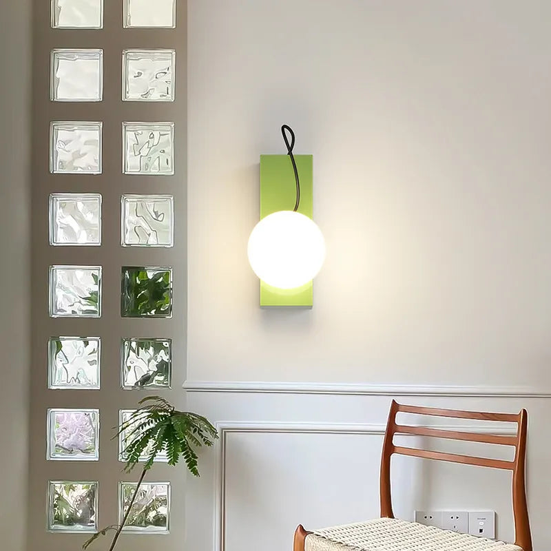 applique murale led en métal avec boule acrylique et gradation variable - vue 5 sur 9