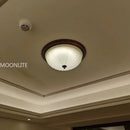 Plafonnier rond or/noir/Bronze plafonnier verre dépoli pour couloir salon cuisine LED lumineuse éclairage 110/220V