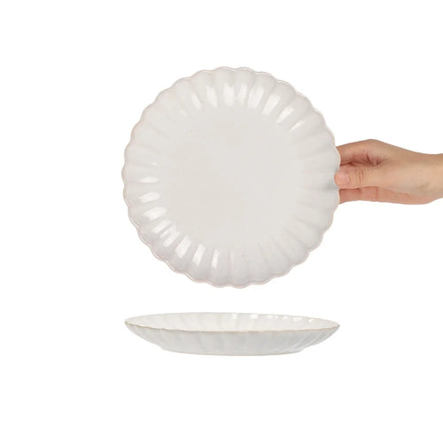 Assiette ceramique ronde style retro pour legumes