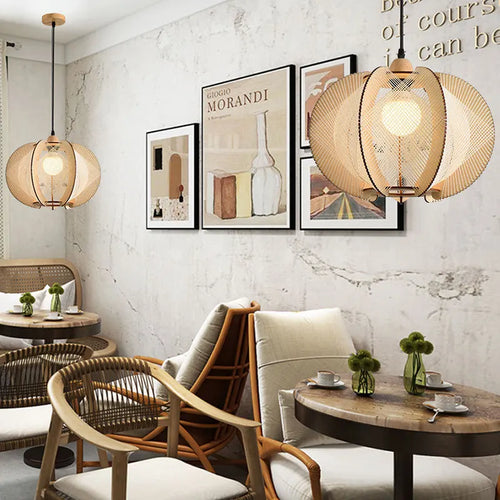 suspension en tissu et bois pour magasin et hôtel - vue 2 sur 10