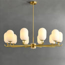 lustre style chinois luxueux en cuivre et jade