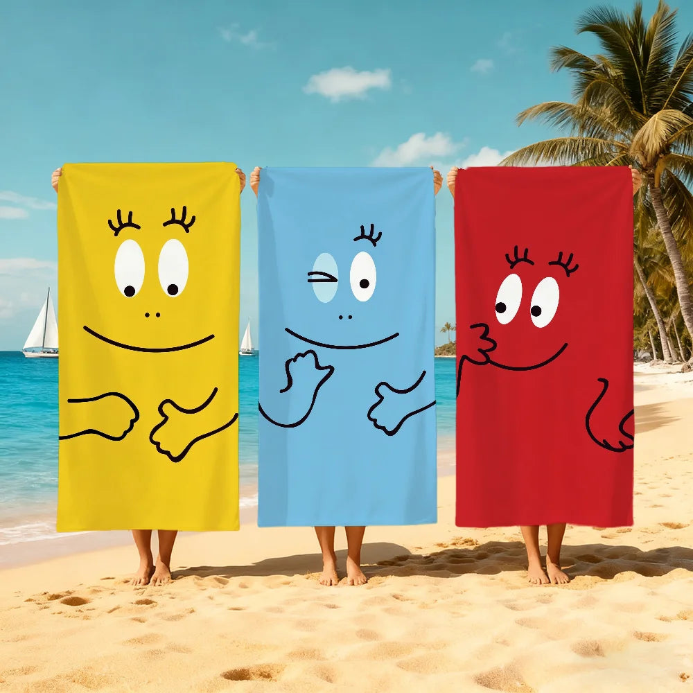 Serviette de plage barbapapa dessin animé séchage rapide