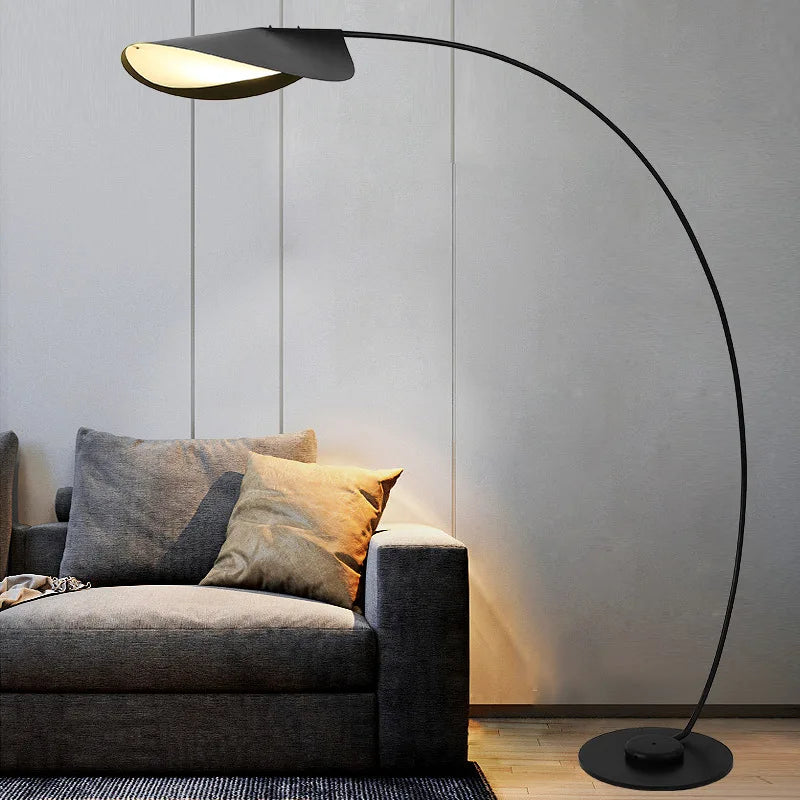 Lampadaire LED parabole moderne noir lampadaire pour chambre salon décoration lampe sur pied luminaire - vue 5 sur 6