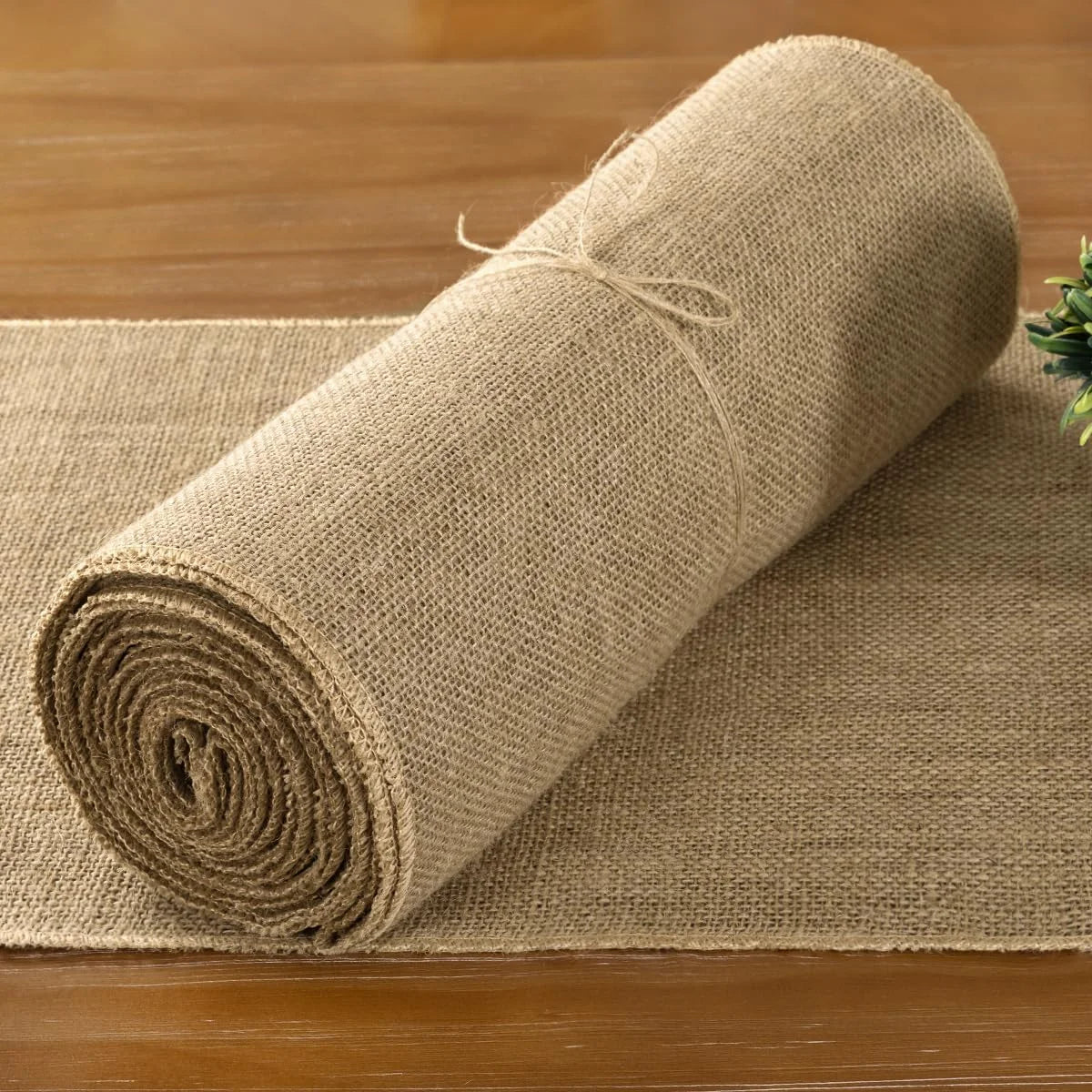 Chemin de table jute naturel style ferme rustique
