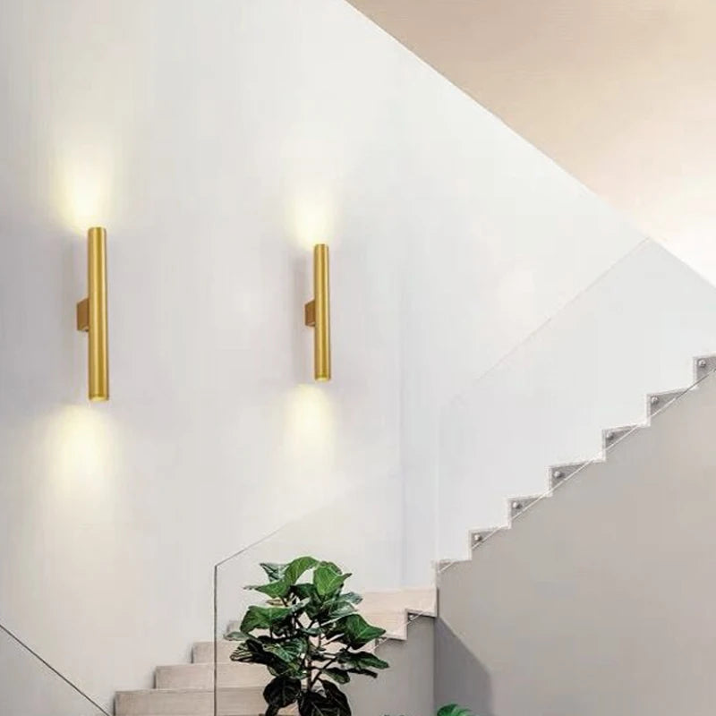Applique murale LED lampes intérieur hôtel chevet applique murale 20/30/40 cm doré noir blanc pour chevet/salon/allée appliques pour la maison - vue 5 sur 6
