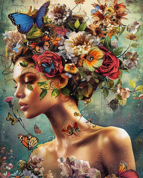 peinture par numéros ethnique papillon fleur paysage marin adulte