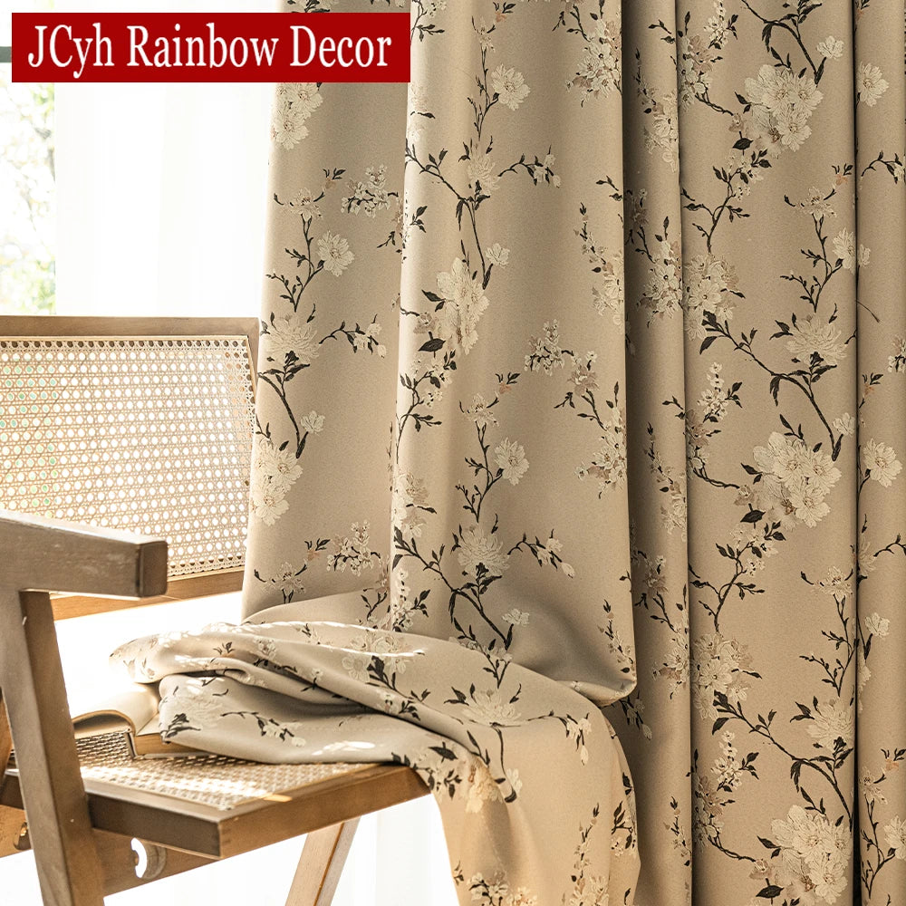Rideau occultant floral moderne pour salon et chambre - vue 2 sur 7