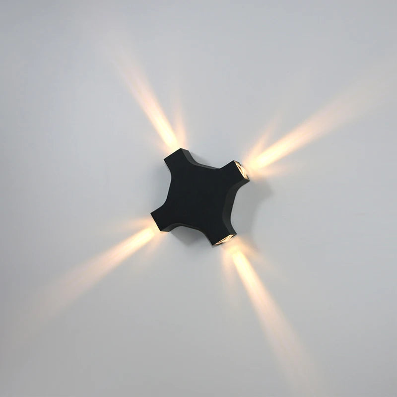 Moderne Simple 12W croix étoile lumière extérieure étanche applique murale LED décor porte d'entrée appliques jardin porche applique murale IP65 - vue 6 sur 7