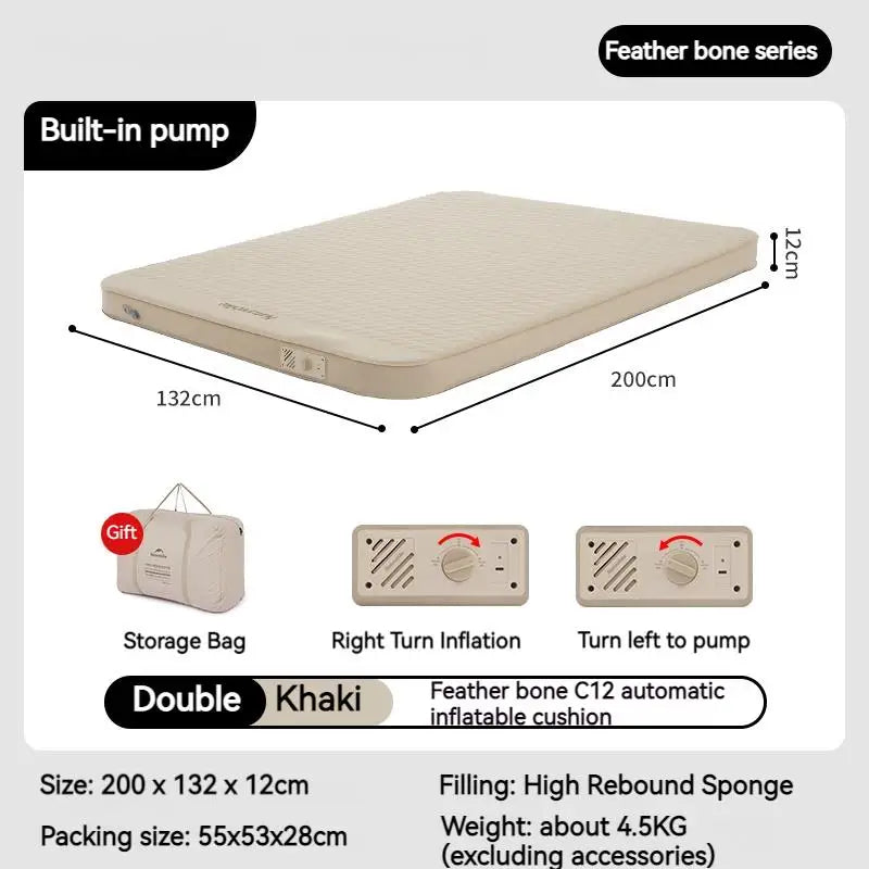 matelas gonflable portable pour camping et pique-nique familial