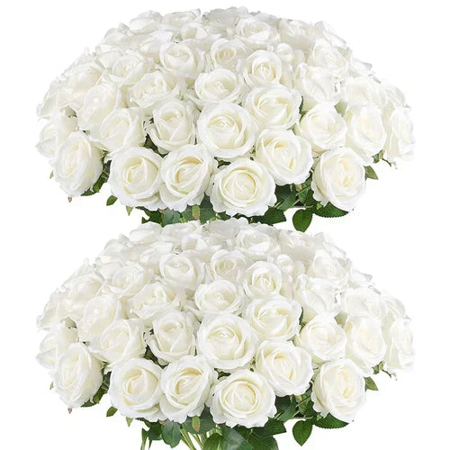 lot de 50 roses artificielles en soie pour décoration et événements festifs - vue 16 sur 24