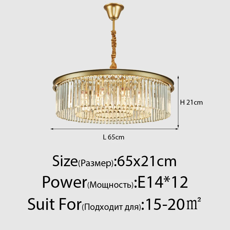 Lustre en cristal LED moderne américain salon salle à manger Villa suspension chambre plafond suspension lampe décor à la maison Lustre - vue 8 sur 21