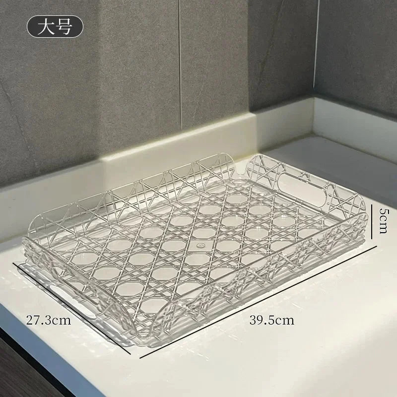 plateau en acrylique luxe pour rangement et décoration