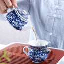 Théière chinoise 200ml artisanale porcelaine motif traditionnel portable
