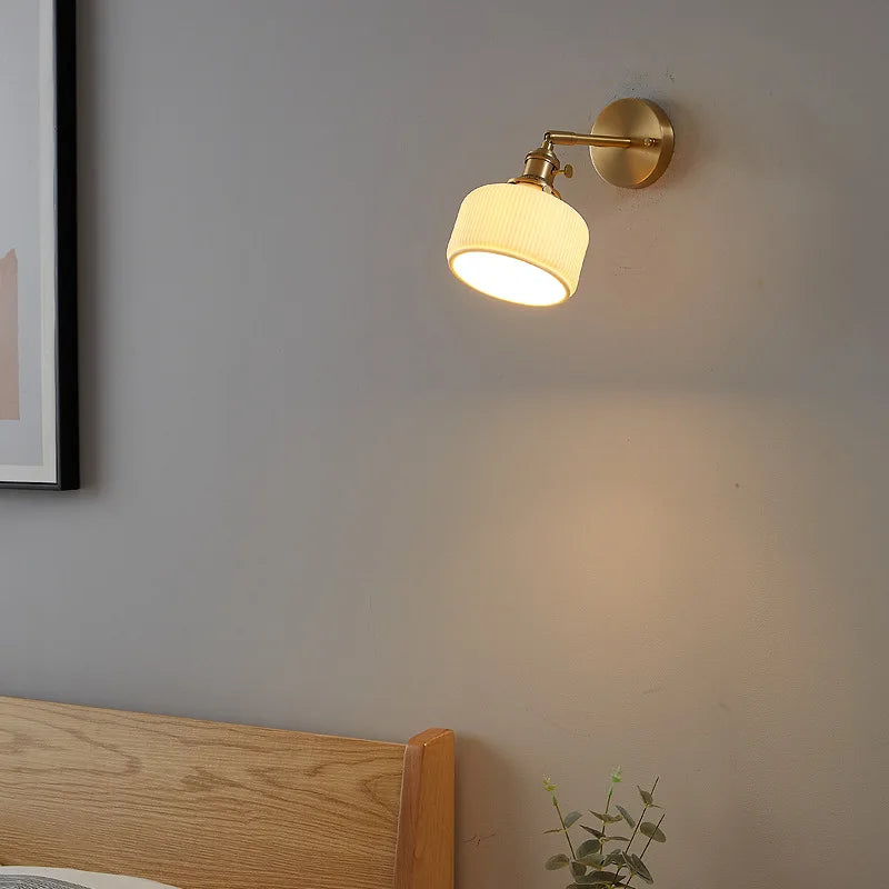 applique murale en verre et cuivre doré design moderne pour intérieur et extérieur - vue 4 sur 6