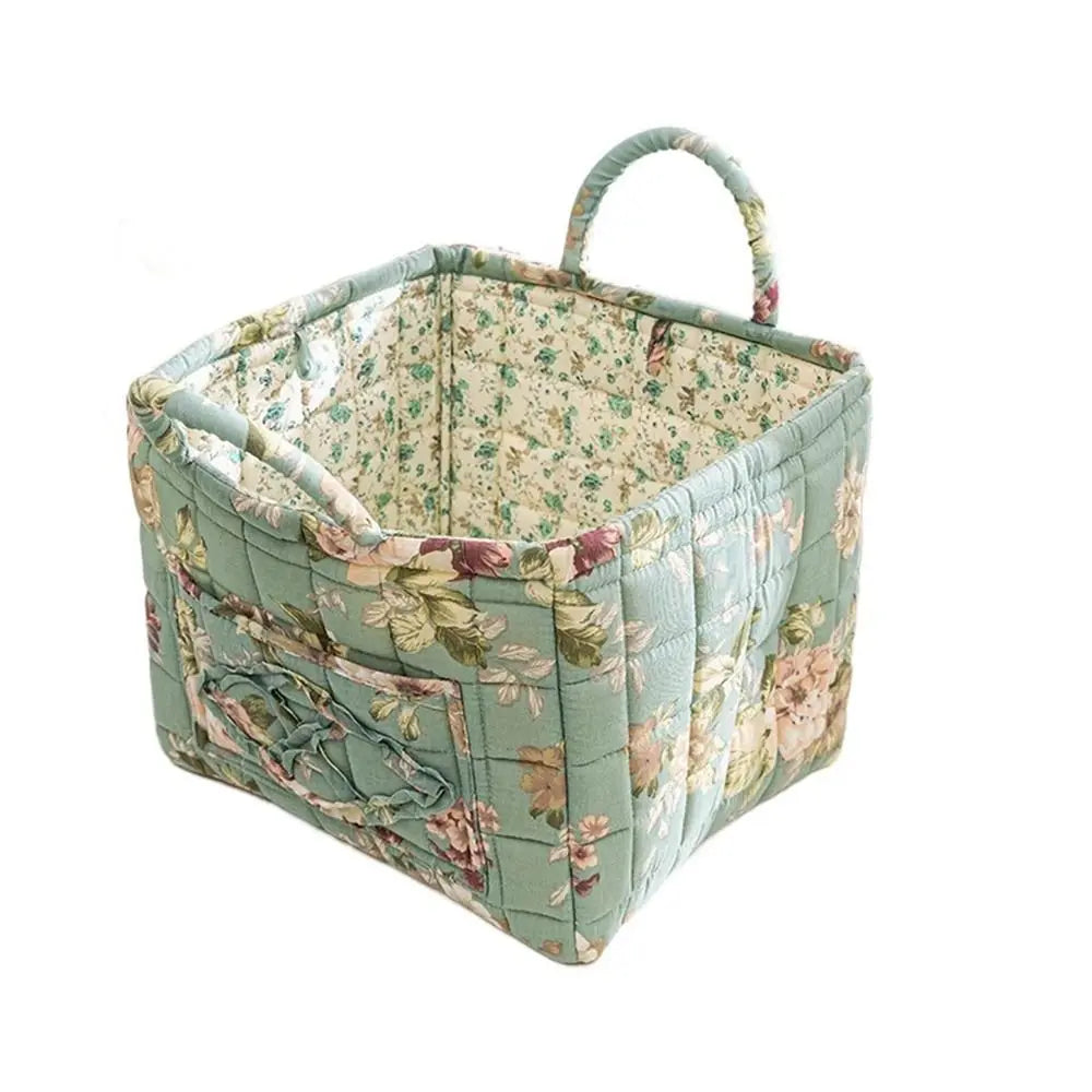 panier de rangement en tissu lavable style pastoral empilable multiusage - vue 15 sur 16
