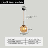 suspension led moderne design boule de verre pour restaurant bar