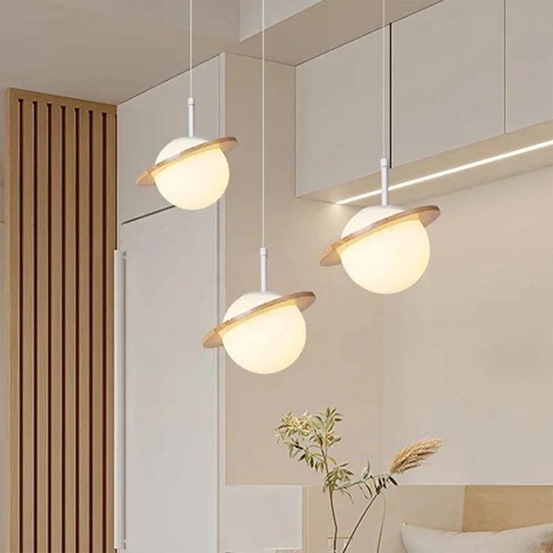 lampe led suspendue design nordique moderne boule de verre créative