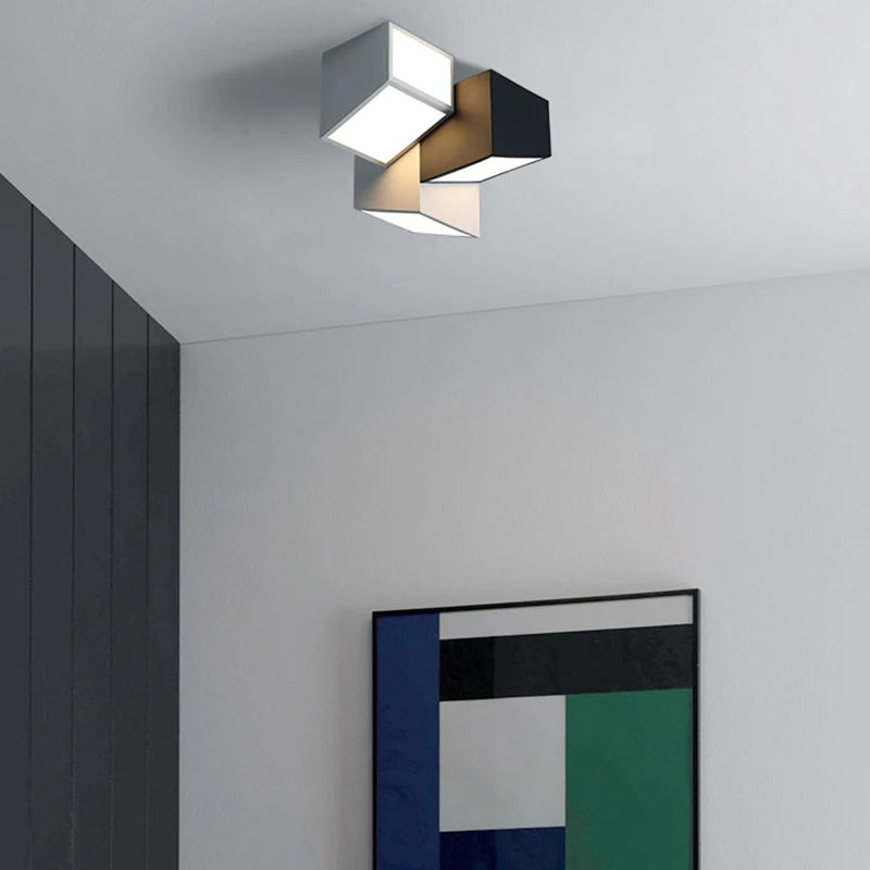 Plafonnier Créatif Géométrique LED Pour Allée Couloir Chambre Restaurant Décor À La Maison Plafond Art Lumières Éclairage Intérieur - vue 7 sur 8