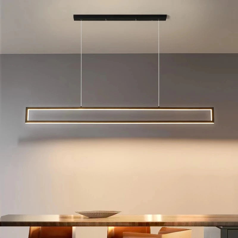 Modern LED black dimming living room light used for hanging decoration of restaurant, coffee shop, bar lighting fixtures - vue 5 sur 8