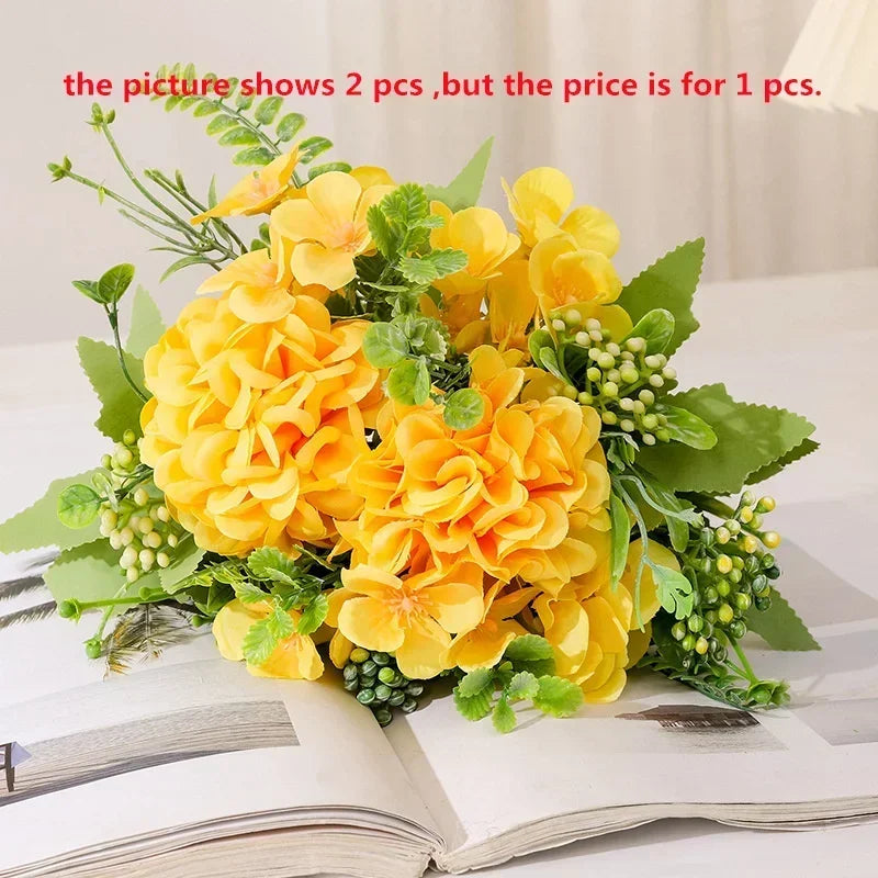 bouquet de chrysanthèmes en soie pour décoration de jardin - vue 13 sur 13
