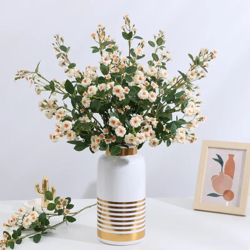 lot de 5 roses artificielles en soie pour décoration florale - vue 7 sur 13