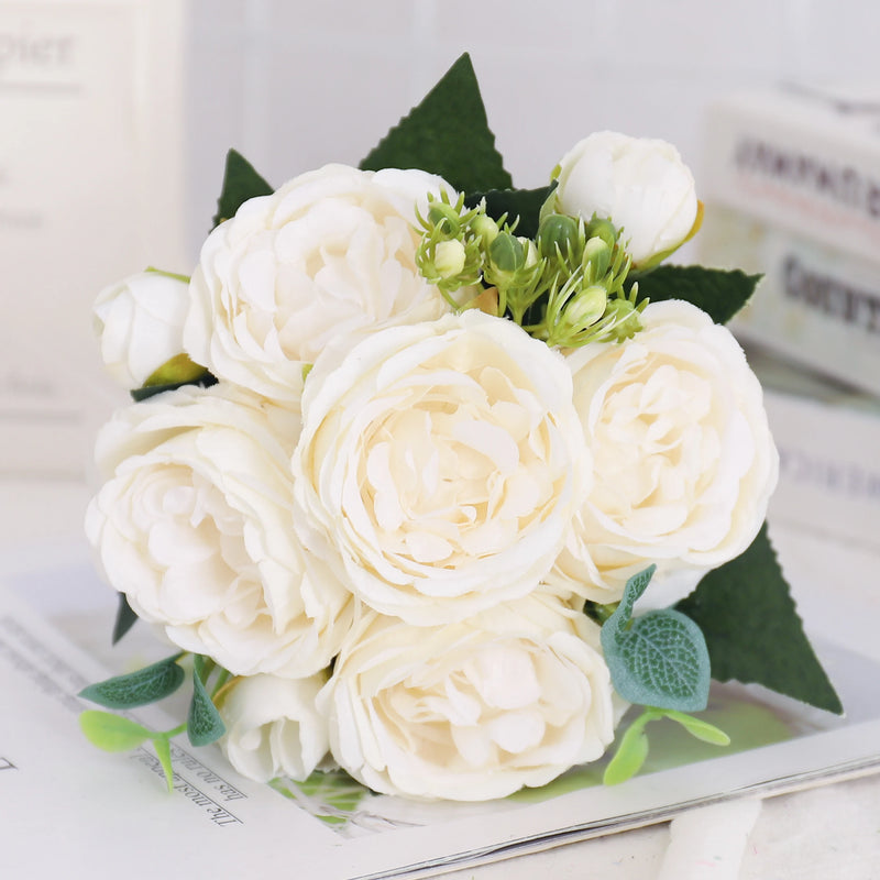 fleurs artificielles soie pivoine hortensia décoration mariage bouquet