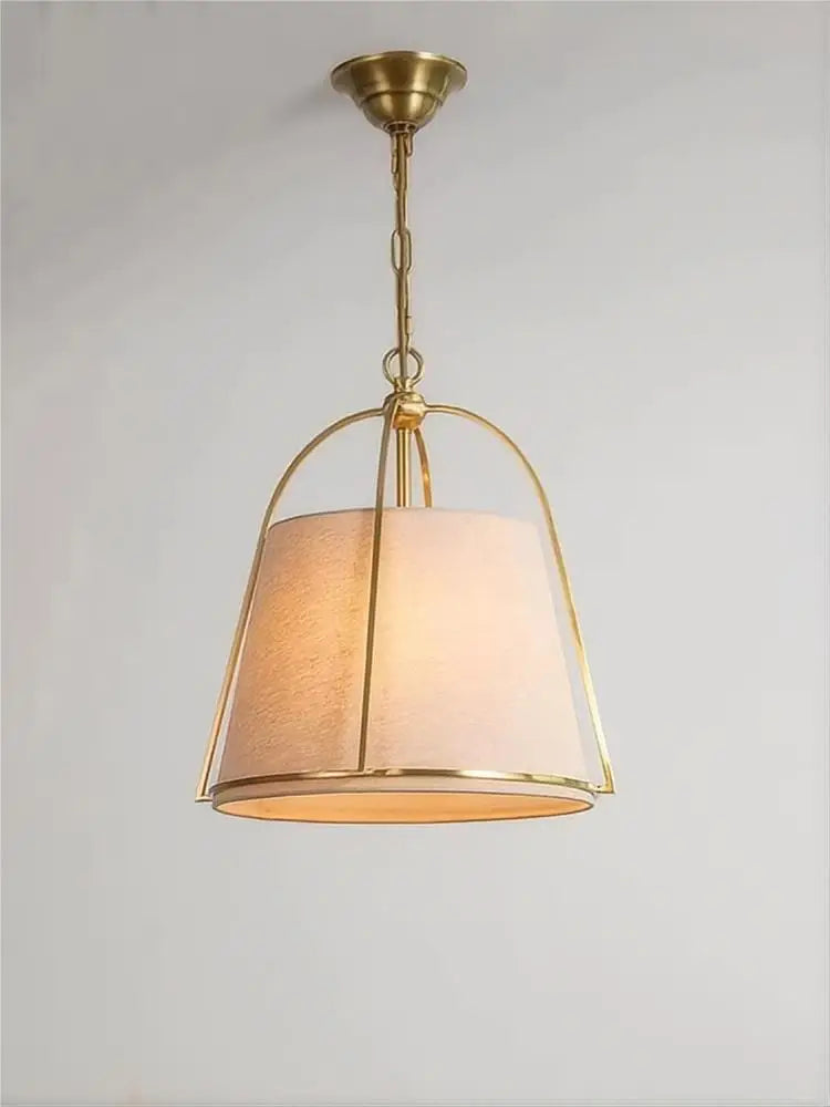 lustre américain simple en tissu avec lumière led créative