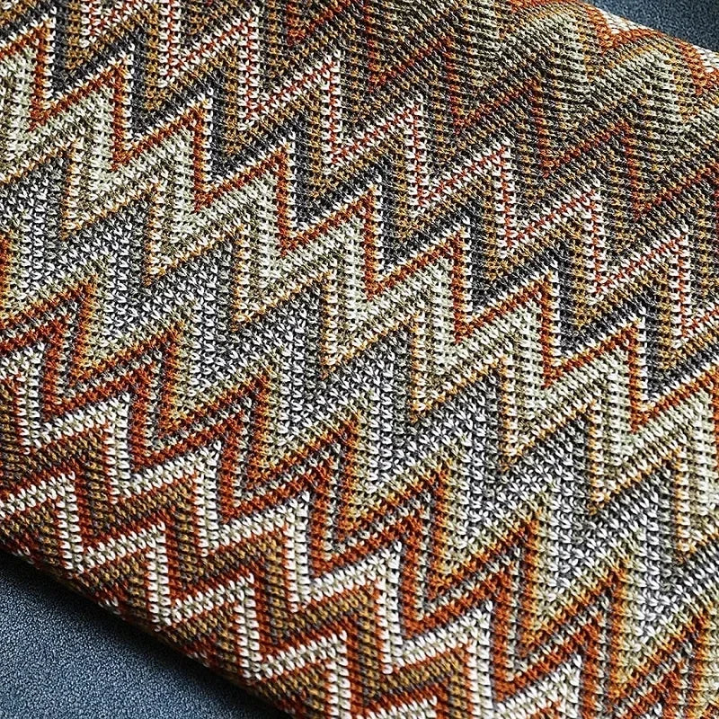 plaid bohème tissé à pompons style carreaux canapé - vue 5 sur 6
