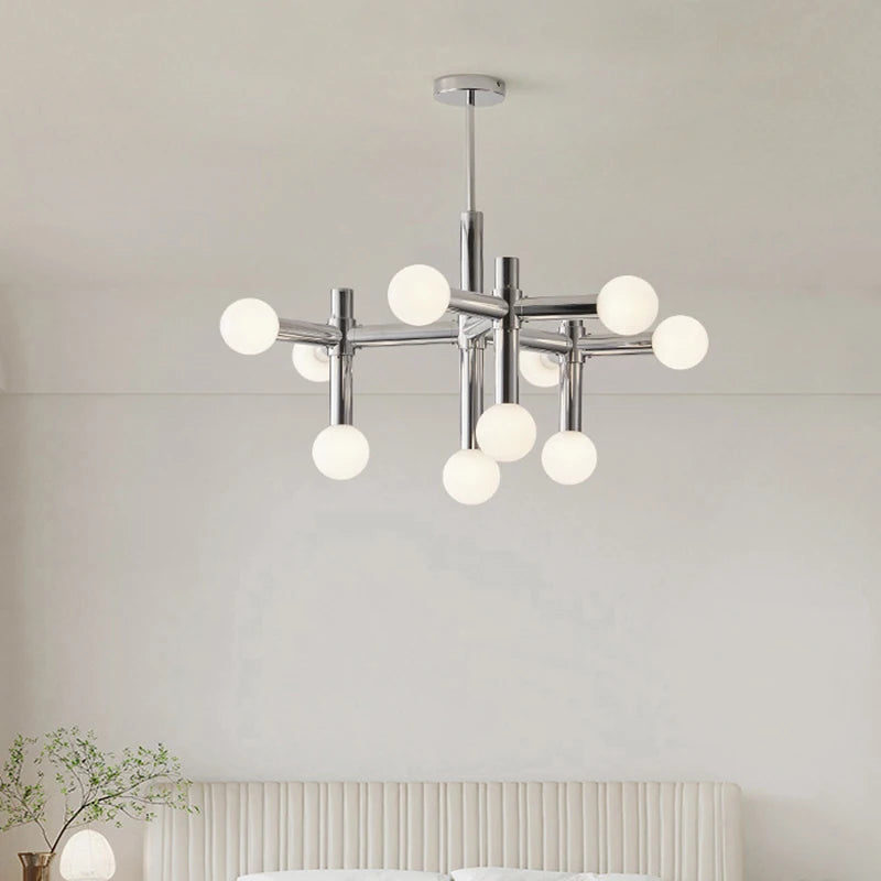 lustre chrome au design artistique pour éclairage d'intérieur - vue 4 sur 7