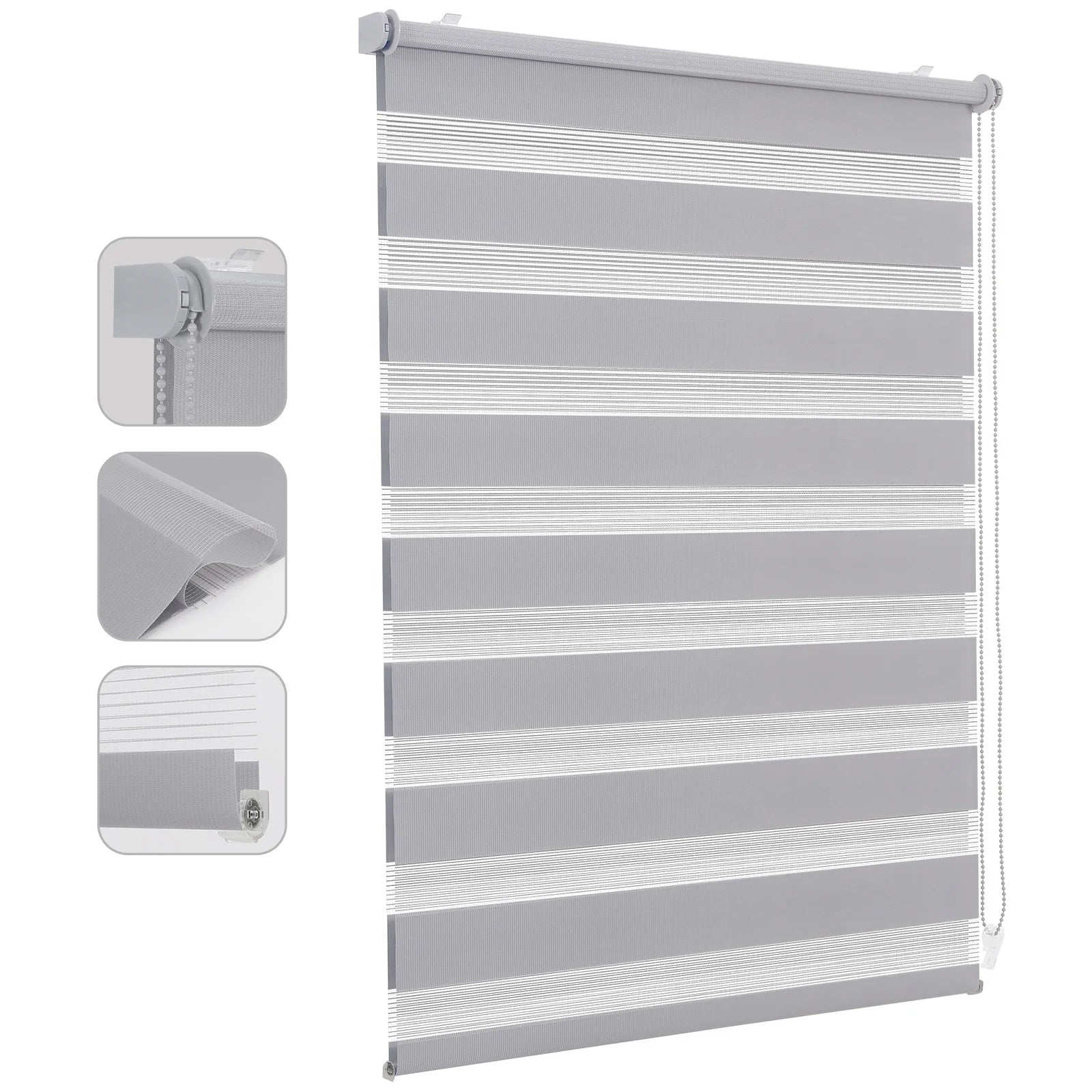 Store enrouleur double sans perçage occultant fenêtre 80cm - vue 8 sur 13