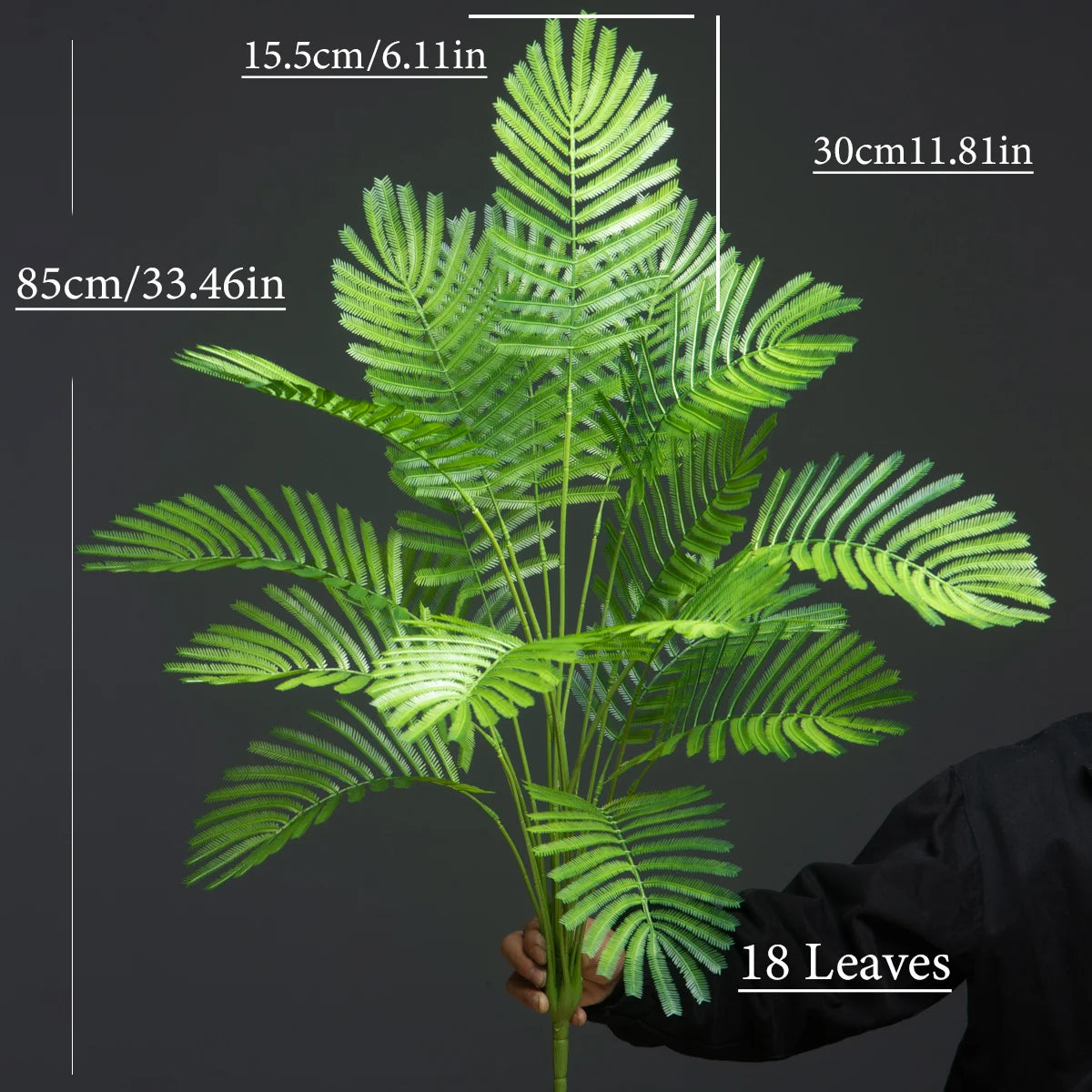grand palmier artificiel avec feuilles de monstera pour décoration extérieure - vue 6 sur 7
