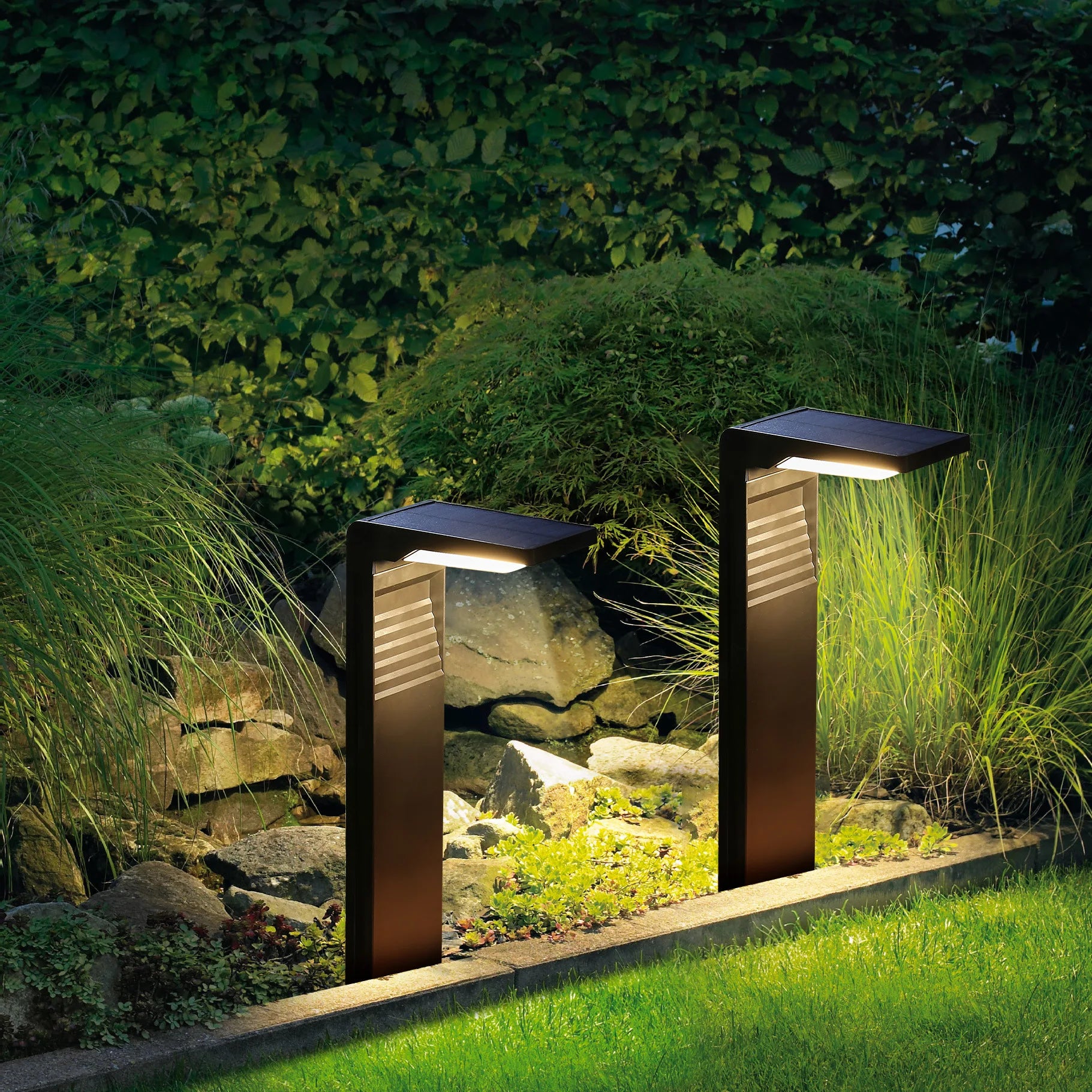 Lampe de jardin décoration extérieure lampe à gazon LED étanche pour cour voie paysage borne éclairage à énergie solaire - vue 3 sur 9