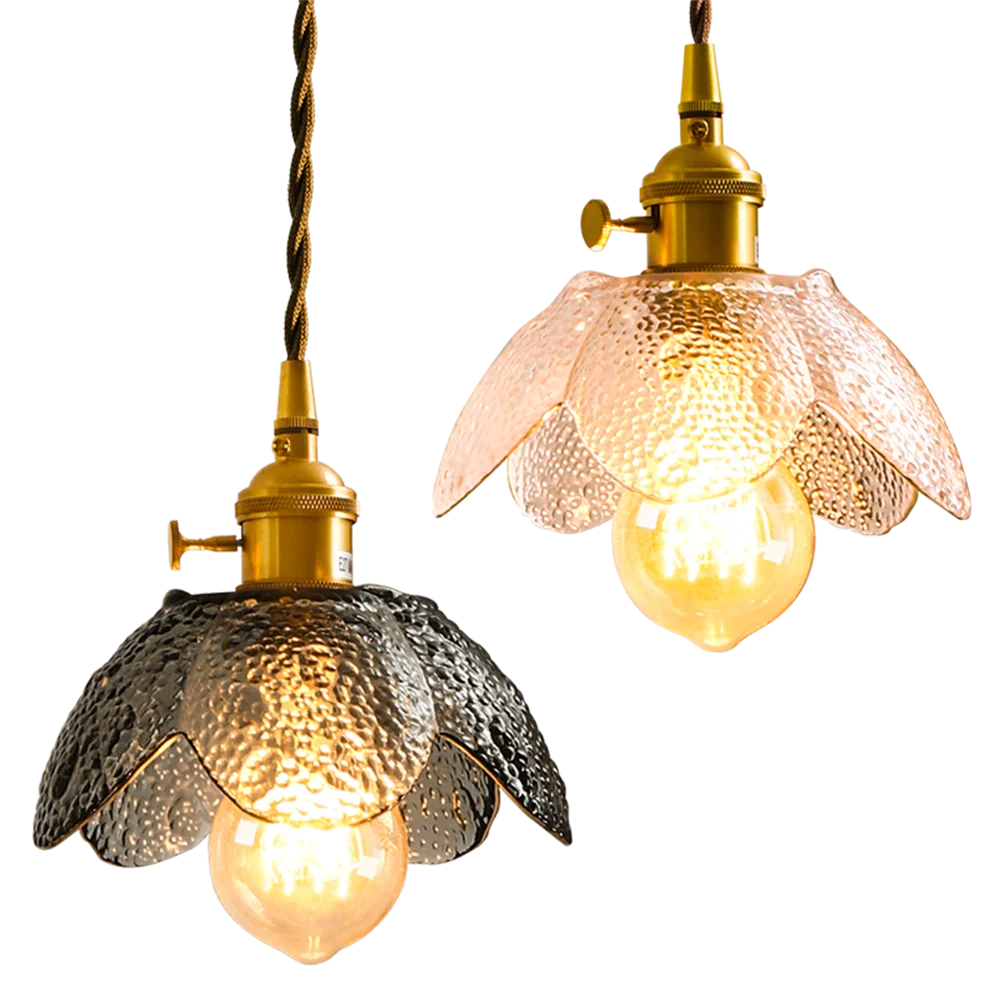 suspension LED en laiton et verre design nordique moderne et antique - vue 11 sur 10