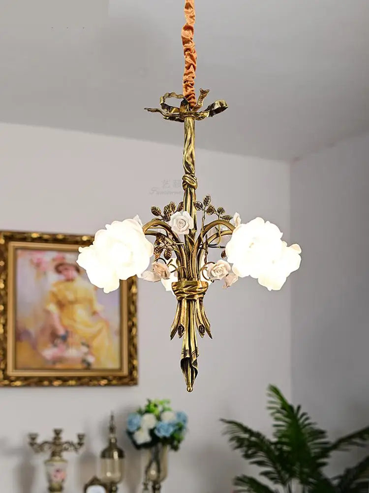 lustre moderne en cuivre pour éclairage artistique et luxueux - vue 3 sur 8