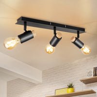 plafonniers Kimjo noir bois rotatif Spot luminaires plafond E27